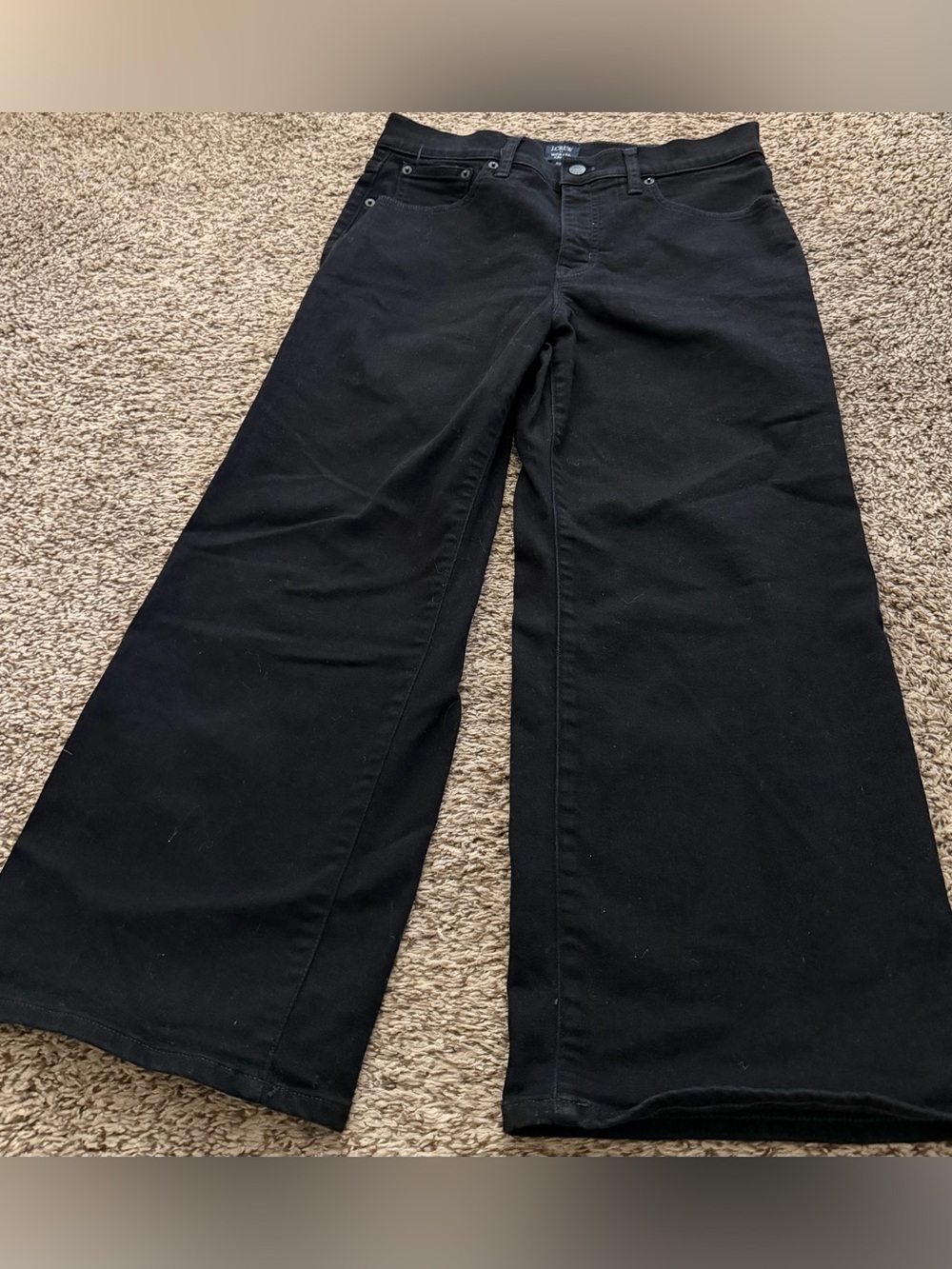 J. Crew Black Wide Leg Crop Jeans size 29P
